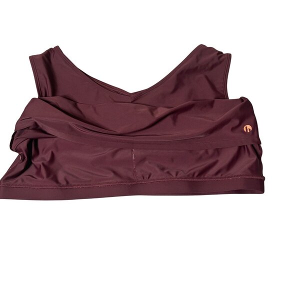 Honey Mark Swim Tank Top Women‎ 3XL Burgundy V-Neck Water Resistant NEW - Picture 3 of 6